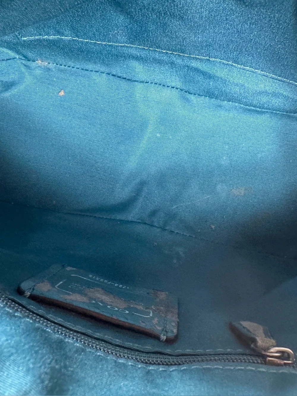 Coach Sierra Saffiano Y2K Leather Satchel Metallic Teal Blue 2017 Statement